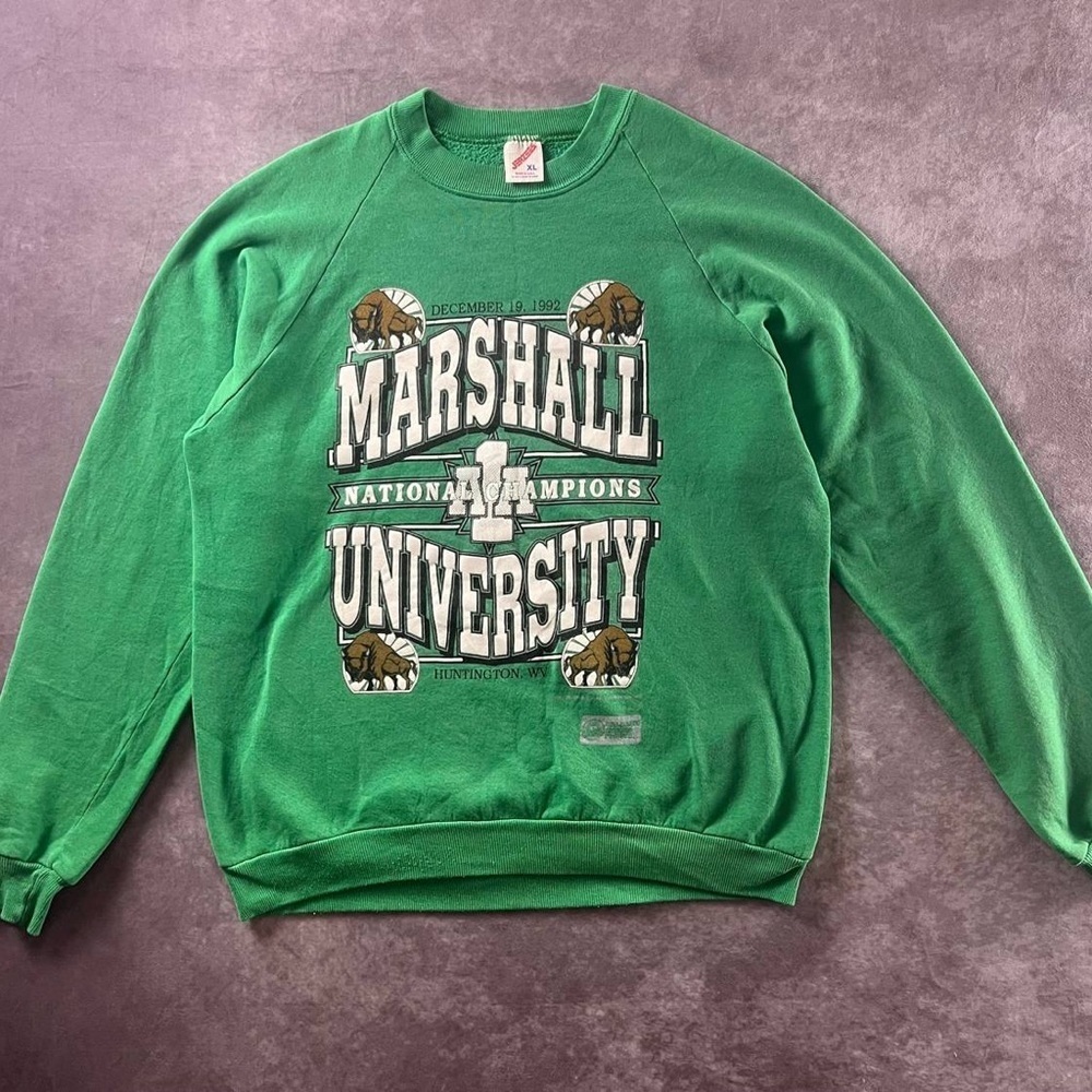 Vintage 1992 Marshall University Sweatshirt Jerzees XL Made in USA